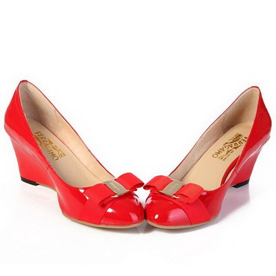 Ferragamo Shallow mouth wedge Shoes Women--006